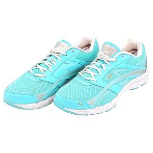 Ryka Glide Walk S Women 11W Walking Shoes Turquoise Silver Mesh Leather Sneakers